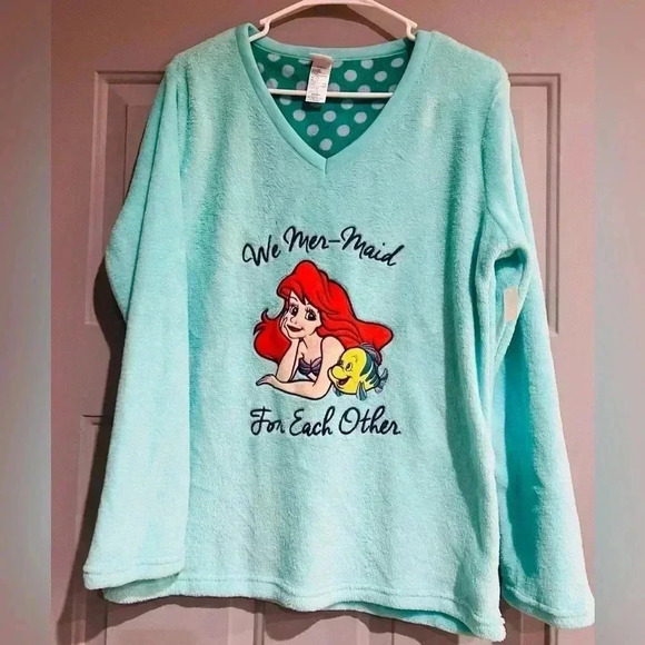 Disney Mermaid Kids sleep top large 12/14 fits women’s size small - Picture 1 of 5